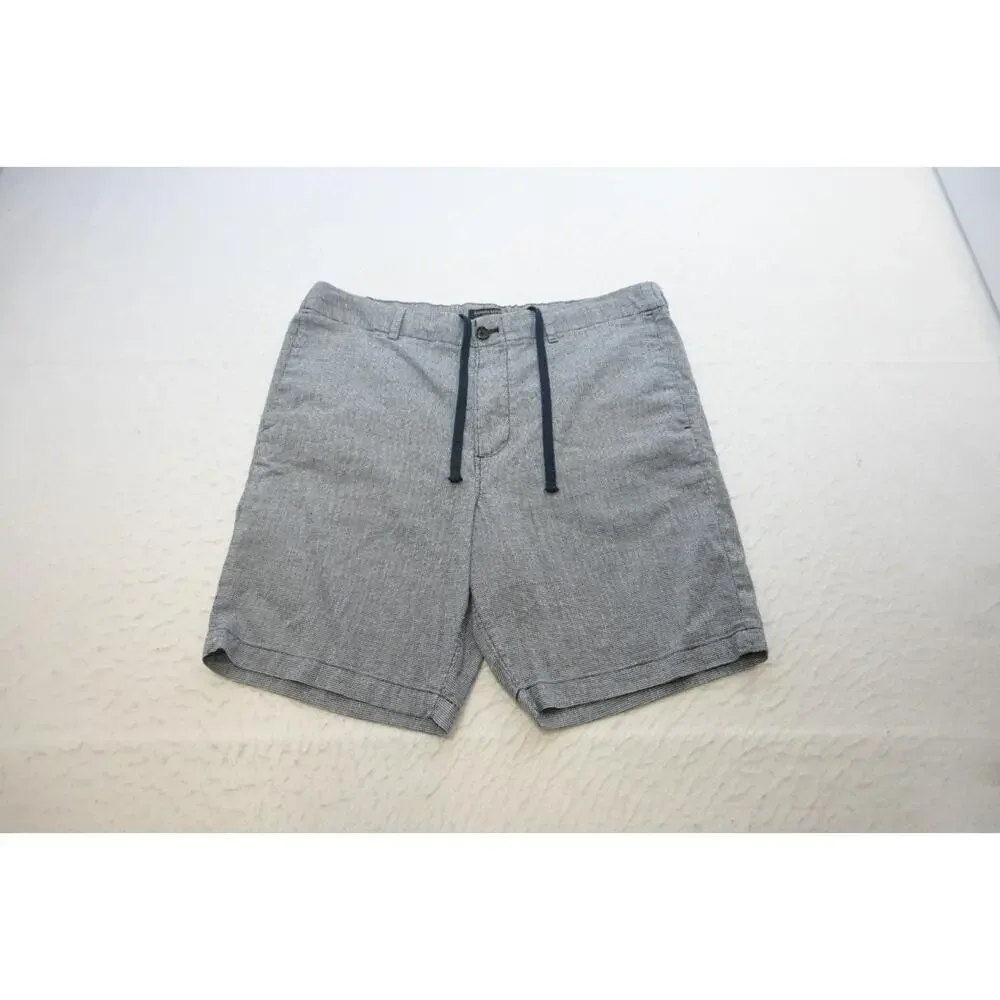 Banana Republic Aiden Shorts Relaxed Fit Plaid Linen Blend Mens Size 36‎